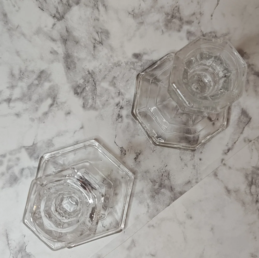 Clear Glass Taper Candle Holders Candlesticks
